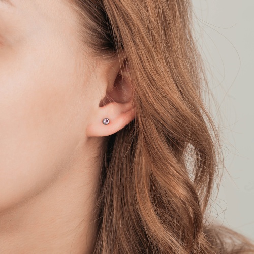 Пусеты Fiore Luna Cubic zirconia Rhodolite, SWE0128 PH S фото 4